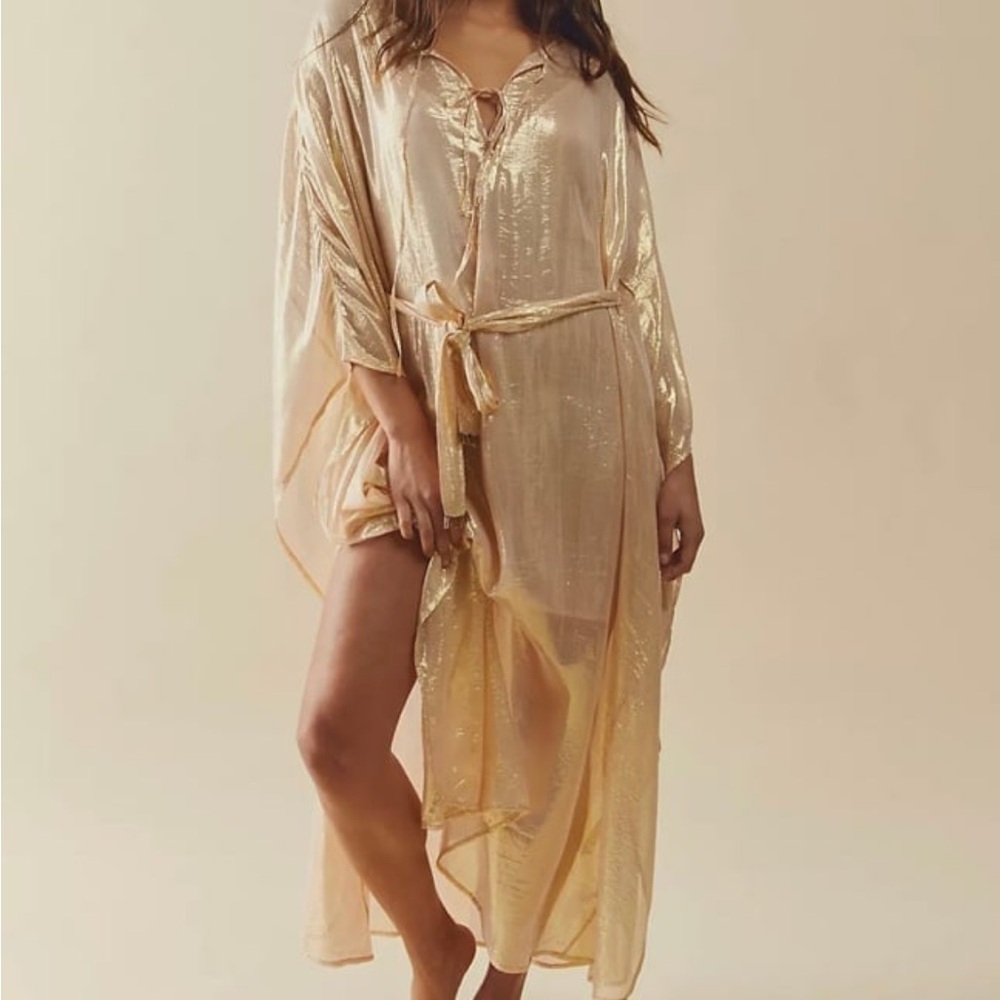 Free People Shimmer Maxi Kaftan Dress